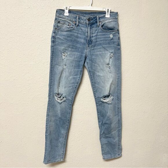 American Eagle Airflex Athletic Jeans Men's Blue Denim Light Wash Size 30x32 - Picture 1 of 7